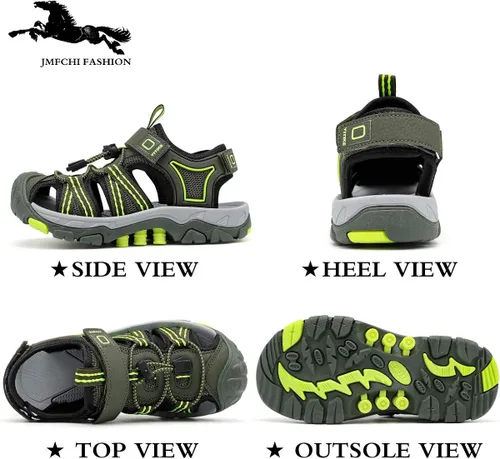 Vista 2 de JMFCHI FASHION Sandalias deportivas para niños, sandalias para exteriores, senderismo, atléticas, puntera cerrada, sandalias de playa para niñas