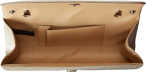 Vista 5 de Bolsos de mano oblicuos con purpurina y solapa para mujer, Oro