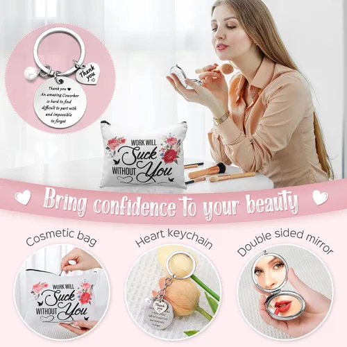 Vista 5 de 11 unidades, regalos de despedida para compañeros de trabajo, mujeres, cesta de regalo de despedida para mujer, mujer, jefa (despedida, rosa)