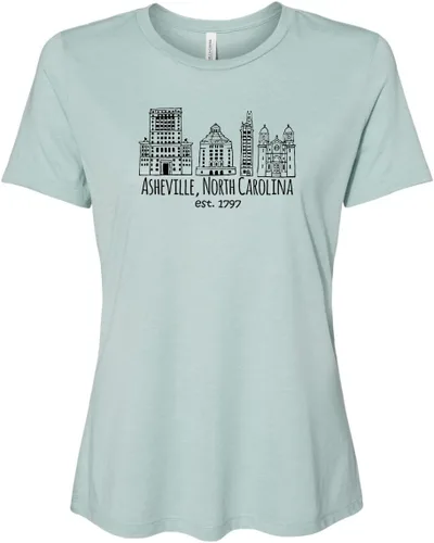 Vista 33 de Cute Women's Screen Printed Crew Neck Tee, Shirts With Sayings, Dusty Blue or Olive