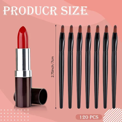 Vista 2 de Yaomiao 120 brochas desechables para labios, aplicadores de labios pequeños, cepillo multifuncional a granel para lápiz labial, maquillaje