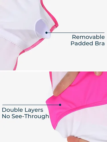 Vista 5 de Traje de baño retro de una pieza para mujer con espalda en U con control de abdomen acolchado de corte alto