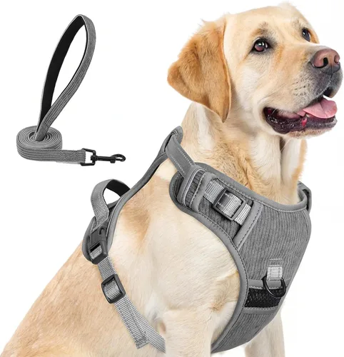 Vista 23 de BEAUTYZOO Arnés para perro sin tirones pequeño, juego de arnés y correa ajustable para perro - Fácil de usar con 3 hebillas/mango de control, arnés