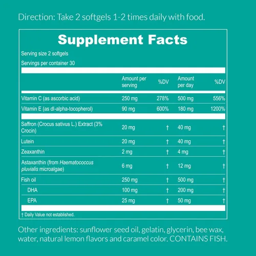 Vista 6 de UpNourish AREDS 2 Vitaminas oculares para personas mayores, suplemento de salud ocular de luteína para adultos, alivio de la fatiga ocular por