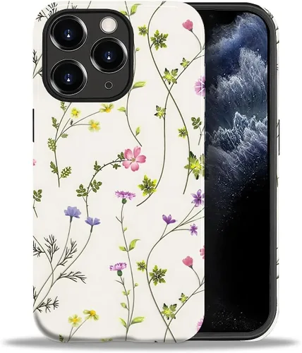 Vista 133 de ZHEGAILIAN Funda para iPhone 11, carcasa dura a prueba de golpes + silicona suave 2 en 1 híbrida, parachoques a prueba de caídas - Vidrio manchado