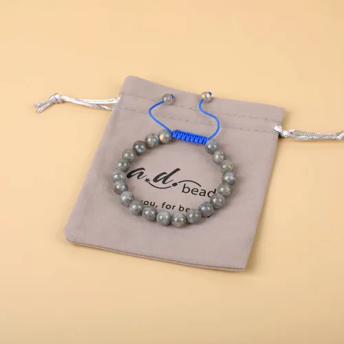 Vista 3 de AD Beads Pulseras de piedras preciosas unisex de 0.315 pulgadas (0.315 in), macramé curativo ajustable de 7 a 9 pulgadas Usa esta pulsera