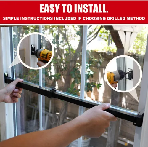 Vista 5 de SecurityMan Barra de seguridad para ventana, fácil de instalar para ventanas horizontales/verticales, barra de bloqueo de ventana ajustable