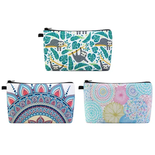 Vista 15 de MAGEFY Bolsa de maquillaje Bolsa de cosméticos, 2 paquetes azul, Lindo