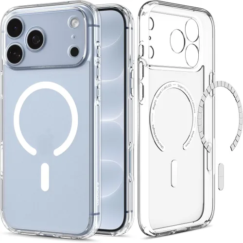 Vista 26 de Spigen Funda para iPhone 17, Ultra Hybrid MagFit [Control de cámara cubierta de TPU] [Anti-amarilleo] [Compatible con Magsafe] - Grafito