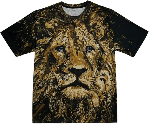 Vista 3 de Taamlou Camiseta de manga corta con cuello redondo y estampado animal de moda para hombre, talla S-4XL