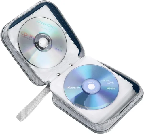 Vista 5 de Siveit Funda para CD, capacidad para 40 unidades, para CD/DVD, cartera, de plástico duro, para discos de DVD, carpeta de almacenamiento