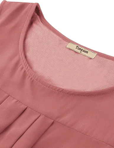 Vista 89 de Timeson - Camiseta de gasa sin mangas, blusa tipo túnica informal de doble capa para mujer
