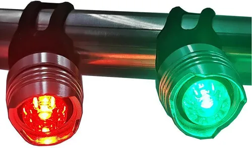 Vista 4 de Luces LED portátiles de aluminio, luces de navegación LED para arco o popa, luces de respaldo para kayak, pontón, yate, bote (verde-rojo)