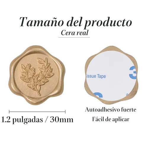 Vista 2 de UNIQOOO Calcomanías de Sello de Cera - Calcomanías de Sello de Sobre de Invitación de Boda de Eucalipto, 50 Piezas Calcomanías Autoadhesivas Hoja