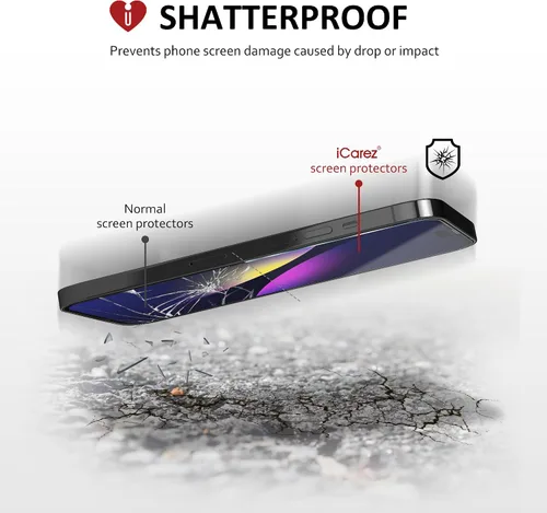 Vista 3 de iCarez Protector de pantalla de vidrio templado para iPhone 15 Pro de 6.1 pulgadas 2023 (paquete de 2) compatible con fundas, cobertura completa