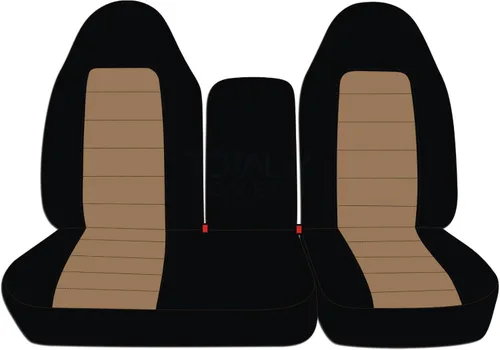 Vista 25 de Funda para asientos y apoya brazos de camiones, asiento delantero dividido 60/40 con apertura en el medio, para camión 1997-2000 Ford F-150, de 21