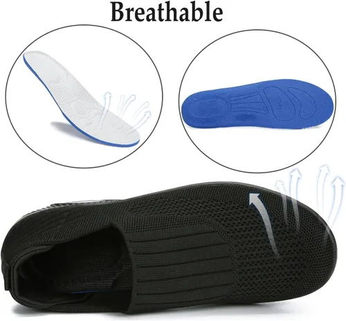 Vista 6 de Touchmosees Tenis ortopédicos de cuña para mujer con cojín de aire para diabéticos