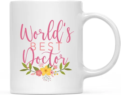 Vista 45 de Andaz Press Taza de café de 11 oz, regalo de broma de la mejor abbuela del mundo, diseño floral, paquete de 1