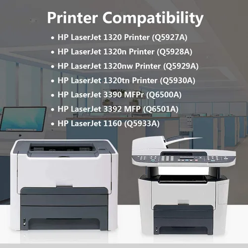 Vista 2 de 1 cartucho de tóner negro 49X Q5949X de repuesto para impresora HP Laserjet 1320 1320n 1320nw 1320tn 3390 MFP 3392 MFP 1160, vendido por TopInk