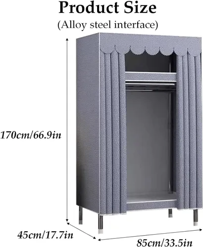 Vista 2 de large closets Portable Wardrobe Closet Thickened Steel Pipe Clothes Closet for Bedroom Hanging Large Closet Lightweight Portable Closet Space-saving