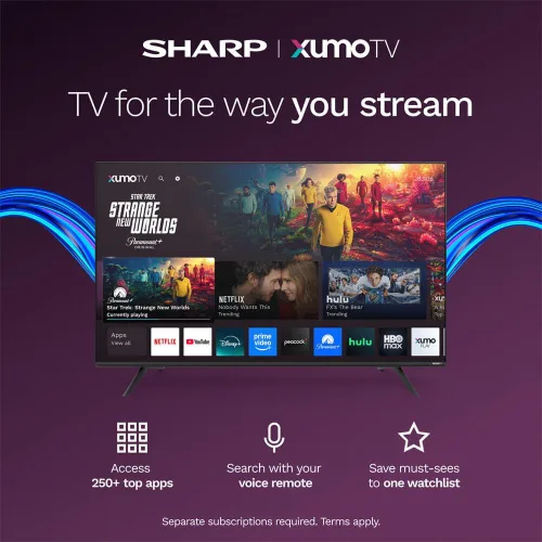 Vista 2 de Sharp 4TC50HP7050U 50 pulgadas Clase Aquos QLED 4K Ultra HD Xumo Smart TV