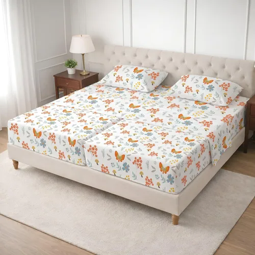 Vista 48 de SGI bedding Sábana Queen de 28 pulgadas con cabecera flexible y parte superior dividida, 100% algodón egipcio - 600 número de hilos, sábanas