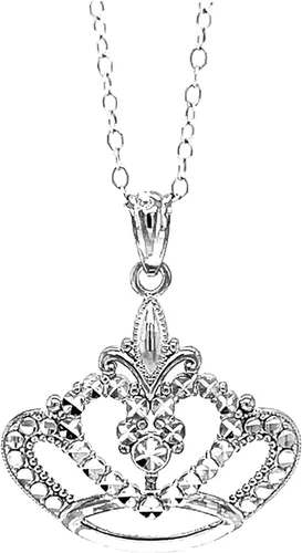 Vista 5 de Collar con colgante de corona de plata de ley 925, collar ajustable de plata de 16 a 18 pulgadas