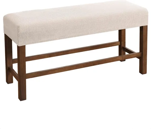 Vista 19 de Fundas rectangulares elásticas para banco y sillas de comedor, tela jacquard suave, extraíble y lavable, protector de asiento antipolvo para sala