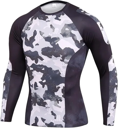 Vista 2 de Ropa De Gym - Ropa deportiva para hombre, de secado rápido, mallas de manga larga