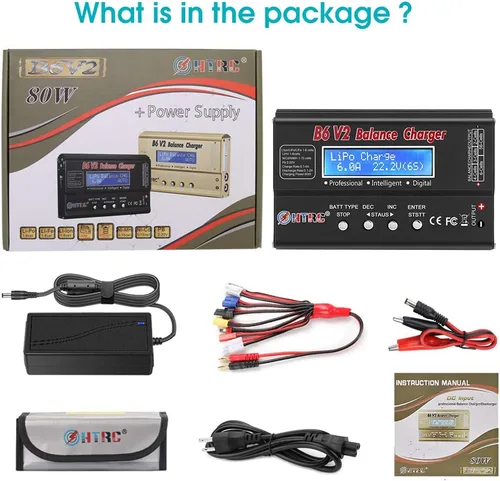 Vista 7 de LiPo Battery Charger RC Car Balance Charger, 1S-6S Digital Discharger Battery Pack Charger 80W 6A for Li-ion Life NiCd NiMH LiHV PB Smart