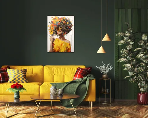 Vista 195 de Arte de pared afroamericano, decoración de rey y reina bailarín negro para sala de estar, arte de pareja de amor negro para dormitorio, lienzo