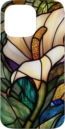 Vista 21 de iPhone 16 Calla Lily Stained Glass Case