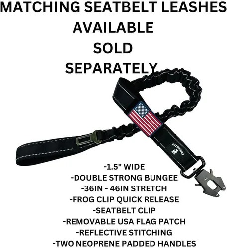 Vista 4 de Collar táctico para perro de 2 pulgadas de ancho, resistente con hebilla de cinturón de metal de 2 pines, ajustable para perros grandes y medianos