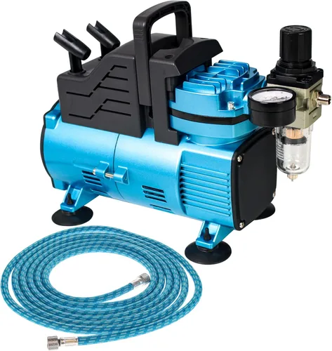 Vista 4 de Master Airbrush Compresor de Aire Súper Potente de 1 HP con Tanque de Almacenamiento Extra Grande de 9 L, Modelo TC-626 - Profesional de Alto
