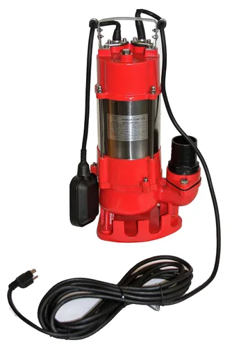 Vista 4 de Bomba de aguas residuales, acero inoxidable, 1HP, 115V, 49' elevación, 7250gph Max, 20' cable, alto flujo
