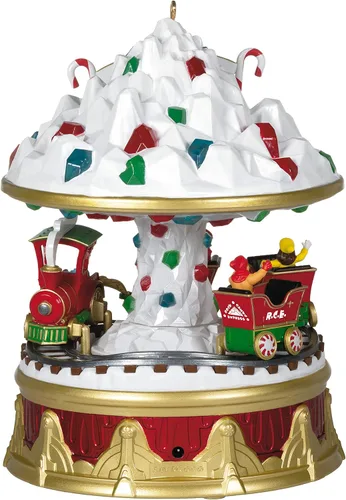 Vista 2 de Hallmark Keepsake Adorno de Navidad 2021, Carnaval de Navidad Rock Candy Express, Musical, Luz y Movimiento