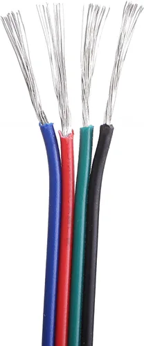 Vista 4 de C-able Cable de extensión de cable RGB de 4 pines de 100 pies (100.1 ft) 22 AWG con carrete, luces LED, tira de cables de extensión para 5050 3528