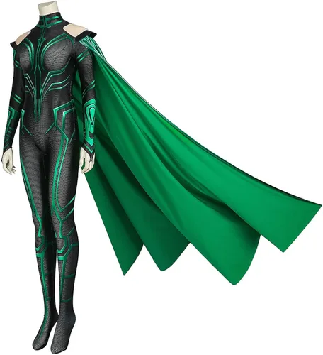 Vista 2 de Disfraz de diosa súper villano para mujer disfraz de Halloween y cosplay Verde