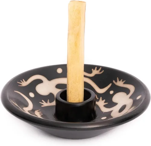 Vista 14 de Luna Sundara Auténtico soporte para palitos de Palo Santo de cerámica de Perú y soporte para incienso, incluye 5 palitos de Palo Santo hechos a mano