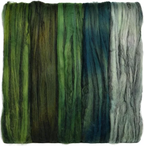 Vista 21 de Teñido a mano Superfino Merino Tencel Roving para hilar y fieltro. Albaricoque 1oz