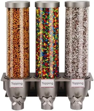 Vista 3 de Rosseto EZ525 Dispensador de 3 contenedores para helado de montaje en pared, 1.3 galones