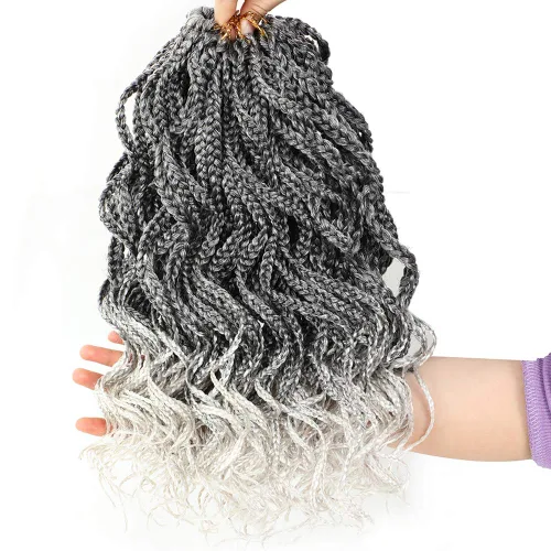 Vista 14 de Trenzas de caja Goddess de 150 hebras, cabello rizado de 8 pulgadas, trenzas de ganchillo pretrenzadas, trenzas de ganchillo pretrenzadas, trenzas