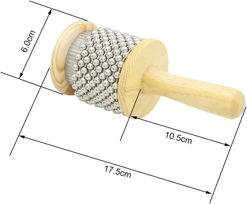 Vista 3 de Instrumento de madera de la percusión de la coctelera de la mano del estallido de Cabasa con los granos del metal