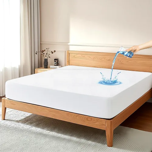 Vista 10 de Alberta - Protector de colchón tamaño King, 100% impermeable, transpirable, suave, funda de cama de 12 pulgadas de profundidad, funda de colchón