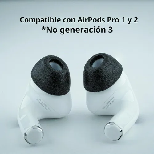 Vista 2 de Almohadillas de espuma viscoelástica Comply de repuesto para auriculares Apple AirPods Pro 1 y 2 Comodidad máxima, ajuste seguro, aislamiento