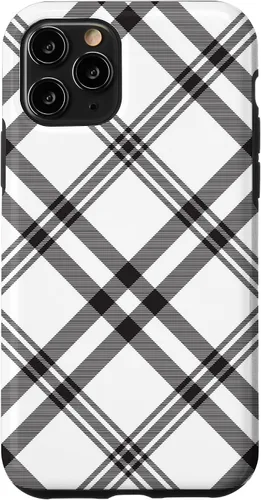 Vista 28 de Funda para iPhone 11 Pro Max a cuadros en blanco y negro