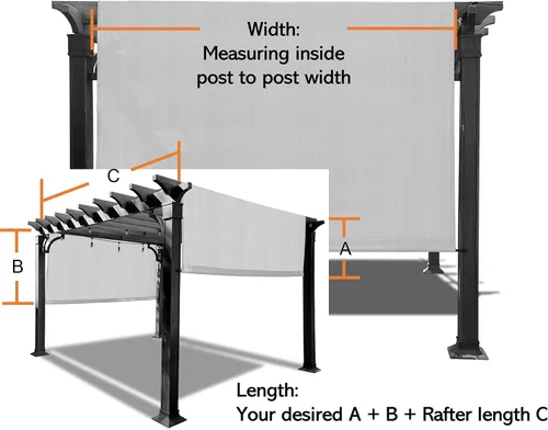 Vista 4 de Alion Home Cubiertas impermeables para pérgola – Toldo de repuesto para pérgola – Toldo de repuesto universal para pérgola
