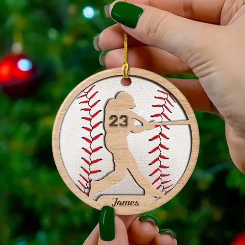 Vista 6 de SANDJEST Adorno de béisbol personalizado con nombre y número, adornos de cerámica 2024 para niños, entrenadores, fanáticos del béisbol, ideas