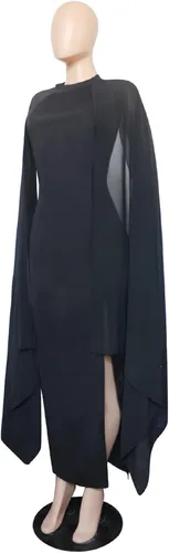 Vista 7 de XUQIJEHABI Vestido largo de noche formal con cuello redondo y manga acampanada para mujer