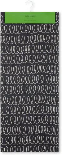 Vista 5 de kate spade new york in The Loop & Joy Dot Camino de mesa reversible, 100% algodón, lavable a máquina, negro/beige, 15 x 72 pulgadas